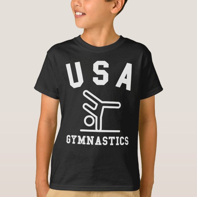 Camiseta Gymnastics USA atleta paixão Hobby Equipe esportiv (Frente)