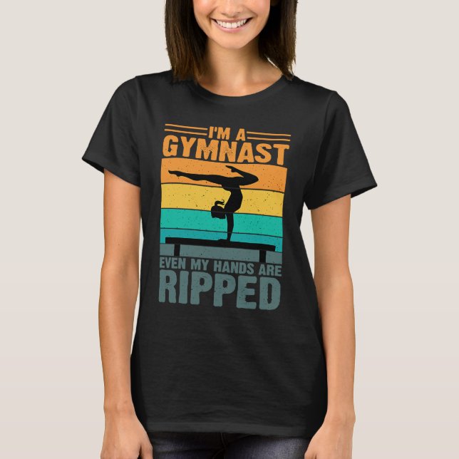 Camiseta Gymnastics Women men Girls Teens Gymnast Dance Ret (Frente)