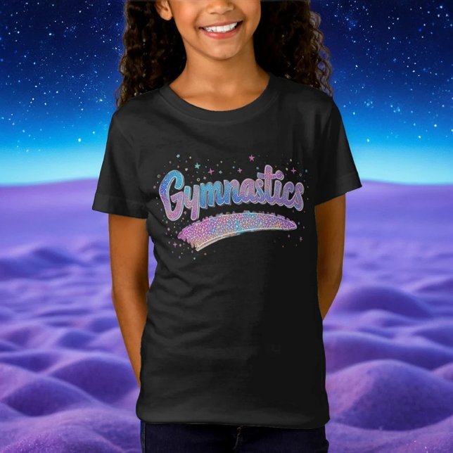 Camiseta Gymnética da Glitter Pastel Rainbow esportivo (Criador carregado)