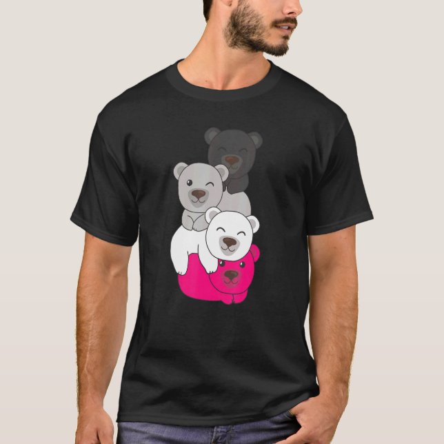 Camiseta Gynephilia Flag Pile Pride Lgbtq Bear Cute Gynephi (Frente)