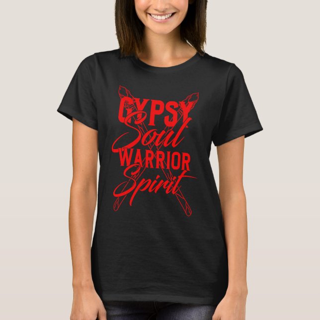 Camiseta Gypsy Soul Warrior Spirit Arrow Wild Heart Fun Hip (Frente)