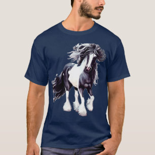 Camiseta Gypsy Vanner Black and White Stallion