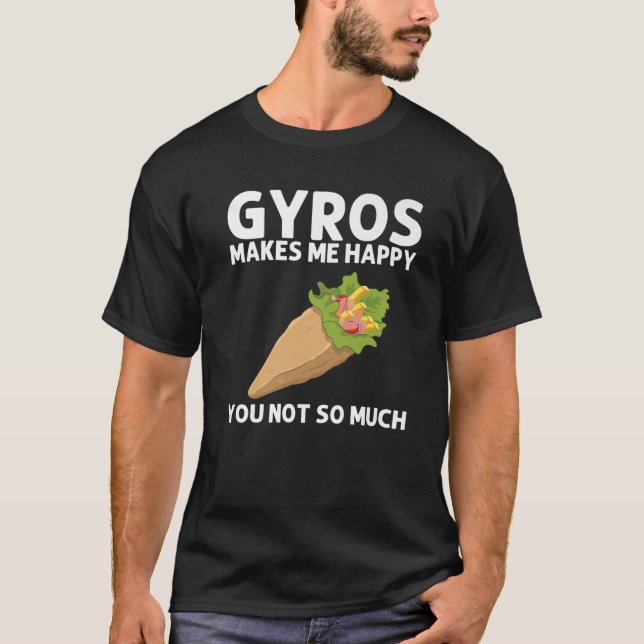 Camiseta Gyros Engraçados Para Homens Giro Carne Pita Doner (Frente)