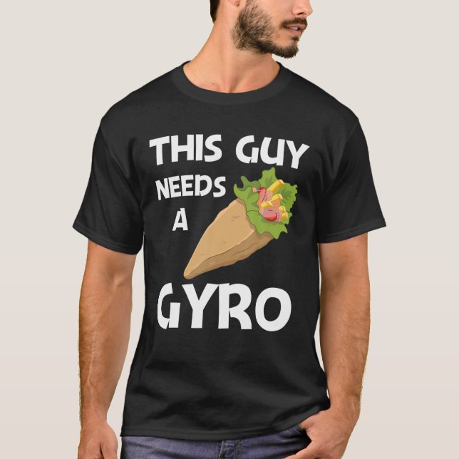 Camiseta Gyros Engraçados Para Pais Masculinos Carne Giro P (Frente)