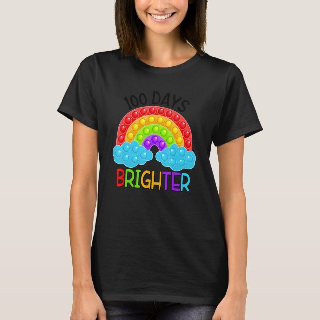 Camiseta Gzbg Pop Rainbow It 100 Dias Mais Brighter Fidget  (Frente)