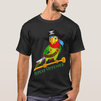 Camiseta H290 Ofendido Repito Pirata de Papagaio Engraçado