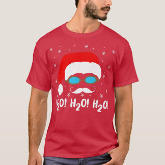 Camiseta H2o H2o H2o Papai Noel Nadando Piscina Natal Sw