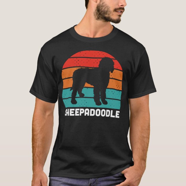 Camiseta H676 Cachorro de Sheepadoodle Silhouette 1 (Frente)