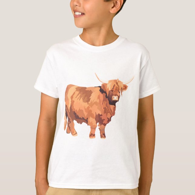Camiseta H é para Highland Cow (Frente)