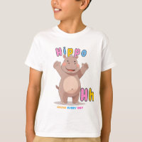 "H é para Hippo" Tee do Alfabeto - Cresça todos os