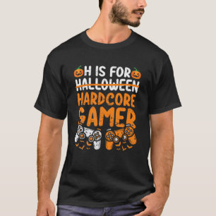 Camiseta H É Para Jogos De Vídeo De Dia de as Bruxas engraç