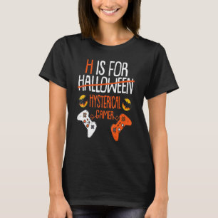 Camiseta H É Para O Halloween Hysterous Gamer Funny Handhel
