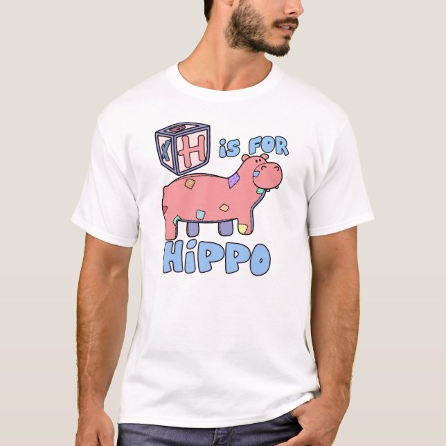 Camiseta H é para o t-shirt da criança do hipopótamo (o (Frente)