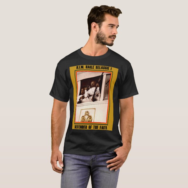 Camiseta H.I.M. Defensor de Haile Selassie da fé (Frente Completa)