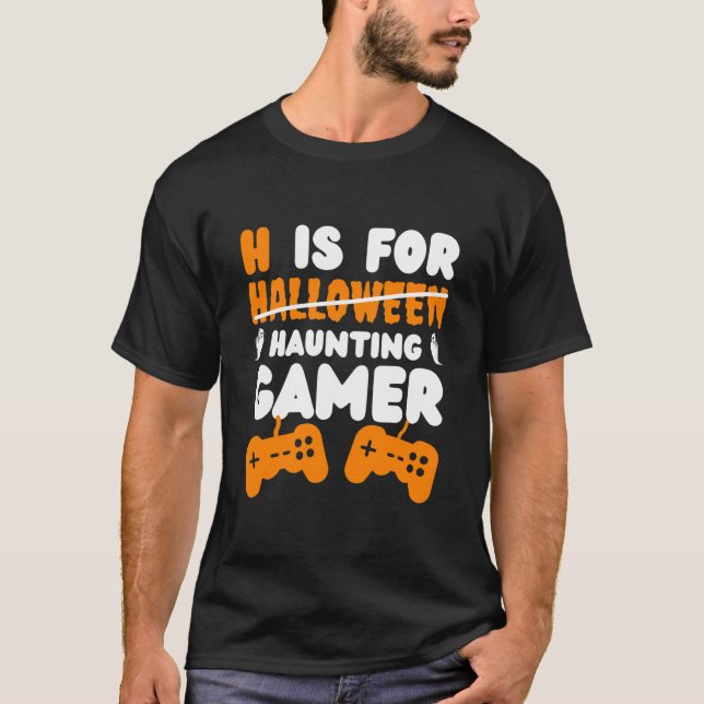 Camiseta H se for halloween engraçado gamer tee for games (Frente)