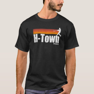 Camiseta H Town Cidade Houston Texas Beisebol Listras Vinta