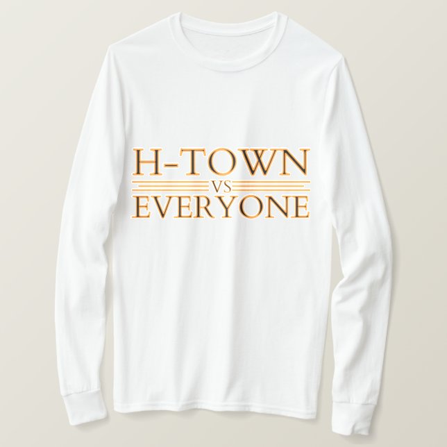Camiseta H-Town vs Todos Camisa, Houston vs Todos Shirt (Frente do Design)