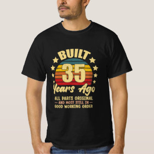 Camiseta Há 35 Anos Todas as Peças Originais Aniversário de