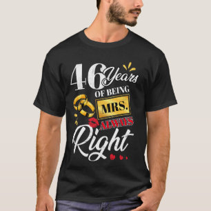 Camiseta Há 46 Anos Que A Sra. Sempre Engraçada Casais Ann