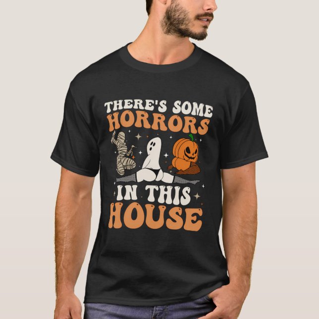 Camiseta Há Alguns Horrores Nesta Casa Ghost Pumpkin H (Frente)