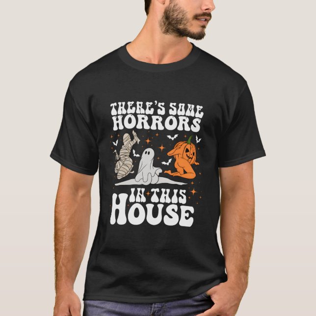 Camiseta Há Alguns Horrores Nesta Casa Ghost Pumpkin H (Frente)