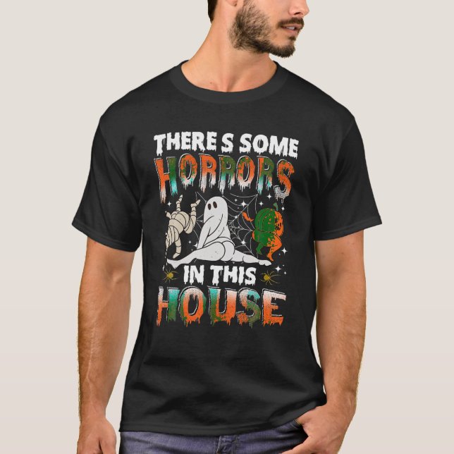 Camiseta Há Alguns Horrores Nesta Casa Ghost Pumpkin H (Frente)