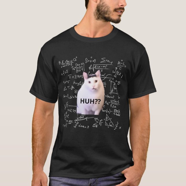 Camiseta Hã? Cat Meme Engraçado Meme Huh Cat Math Matimathi (Frente)