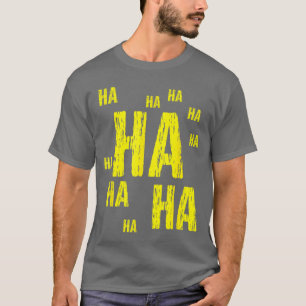 Camiseta HA HA HA Piada de Desenho Engraçado menino