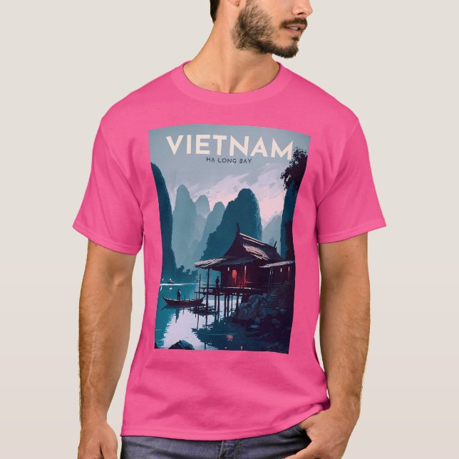 Camiseta Ha Long Bay Poster do Vietnam (Frente)