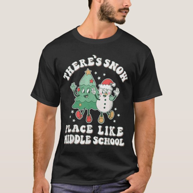 Camiseta Há Lugar De Neve Como Professora De Felizes Do Ens (Frente)