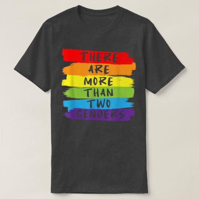 Camiseta Há Mais De Dois Genders LGBTQ  (Frente do Design)