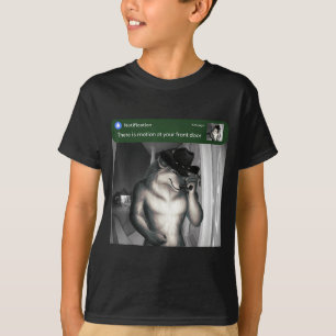 Camiseta Há Movimento Na Porta Da Frente Lobo Engraçado Mov
