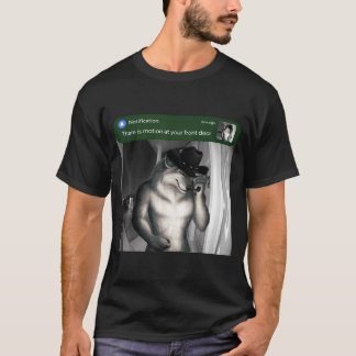 Camiseta Há Movimento Na Porta Da Frente Lobo Engraçado Mov
