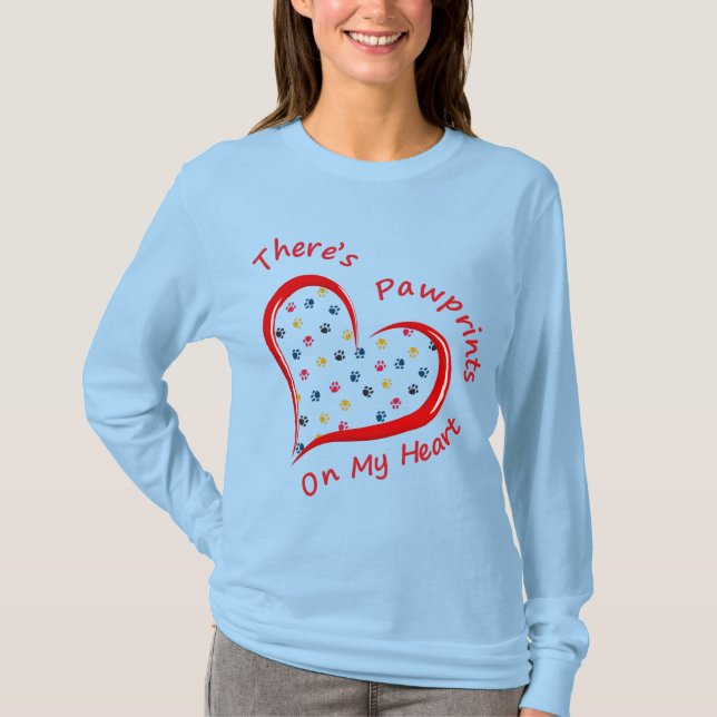 Camiseta Há pegadas no meu coração (Frente)