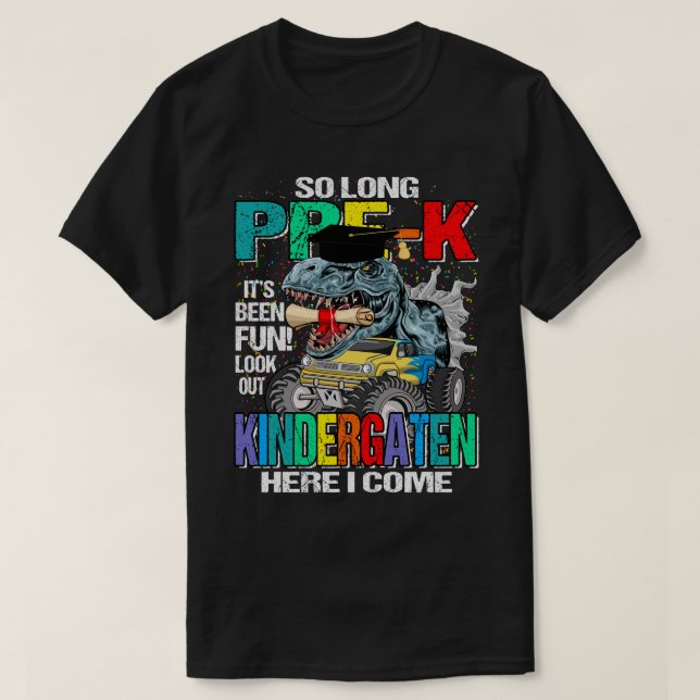 Camiseta Há Tão Tempo Pré-K Aqui Eu Venho O Monstro Do Dino (Frente do Design)