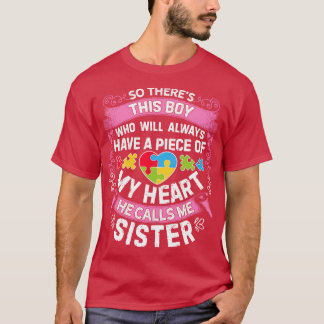 Camiseta Há Um Garoto Que Ele Me Chama De Irmã Autismo Awar