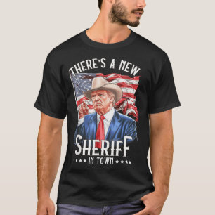 Camiseta Há Um Novo Xerife Na Cidade, Cowboy Trump 2024