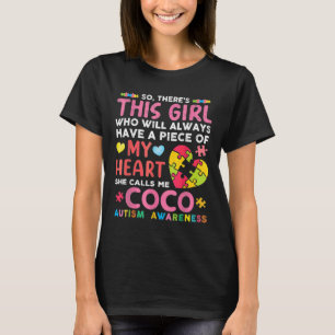 Camiseta Há Uma Garota Que Ela Me Chama De Autismo Coco Awa