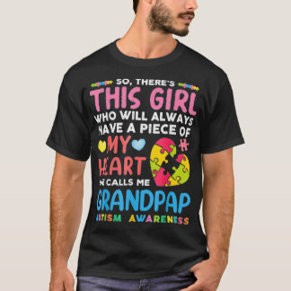 Camiseta Há Uma Garota Que Ela Me Chama De Avô Autismo Awar