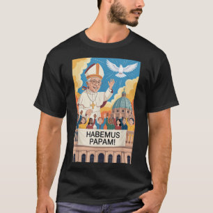 Camiseta Habemus Papam Papa Leo Xiv, Papa-Novo Cristão