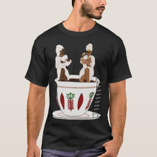 Camiseta Habesha Mulheres Café Jebena Cafeine Etiópia Ba