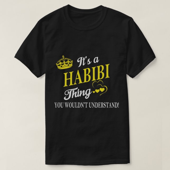 Camiseta habibi, arábico, árabe, líbano, yalla, líbano, lo (Frente do Design)