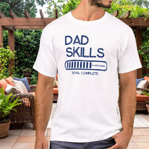 Camiseta Habilidades de Pai Baixando 70 Porcento Azul Marin