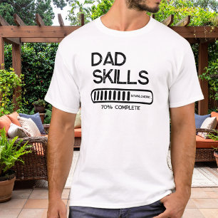 Camiseta Habilidades de Pai Baixando 70 Porcento Humor Negr