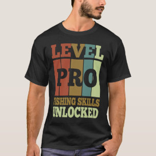 Camiseta Habilidades de Pesca Pro Desbloqueadas Estilo Vint