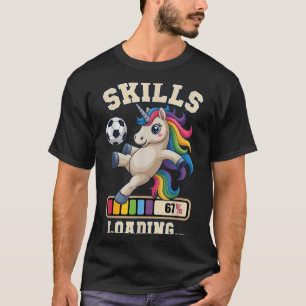 Camiseta Habilidades de Unicórnio de Futebol Fofo Carregand