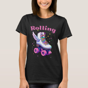 Camiseta Habilidades engraçadas de patins coloridos na fest