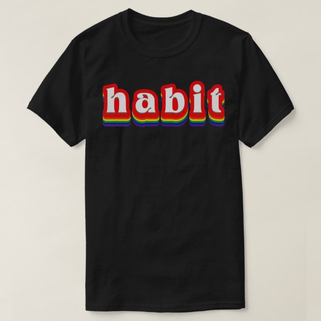 Camiseta Habit Retro Rainbow Typoographic (Frente do Design)