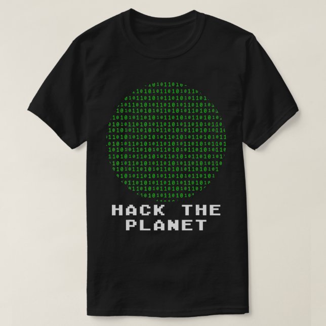 Camiseta Hack O Código Binário Do Planeta Codificação De Co (Frente do Design)