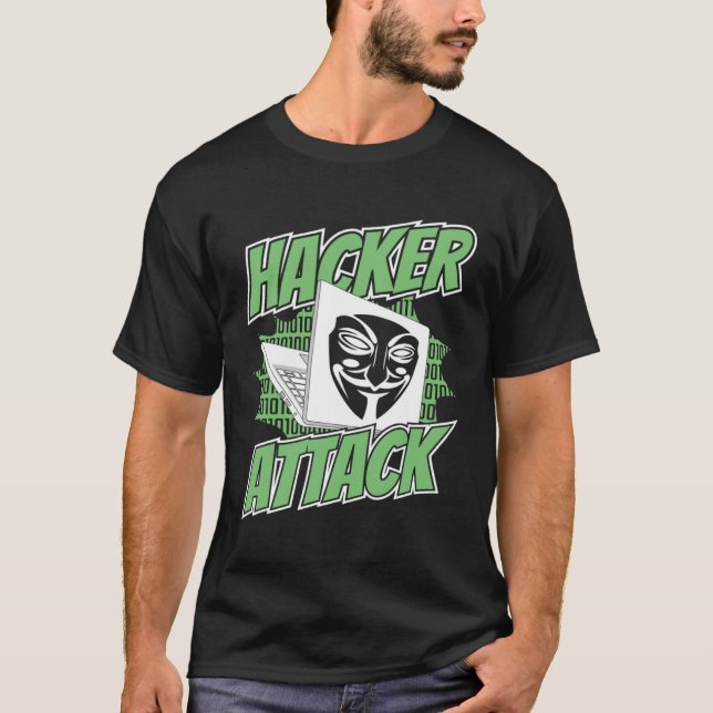 Camiseta Hacker Ataca Chapéu Branco Hat Preto Hacking Ético (Frente)